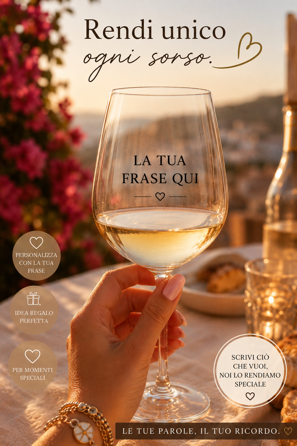 Calice Vino Personalizzato con Nome o Frase | Regalo Personalizzato Elegante