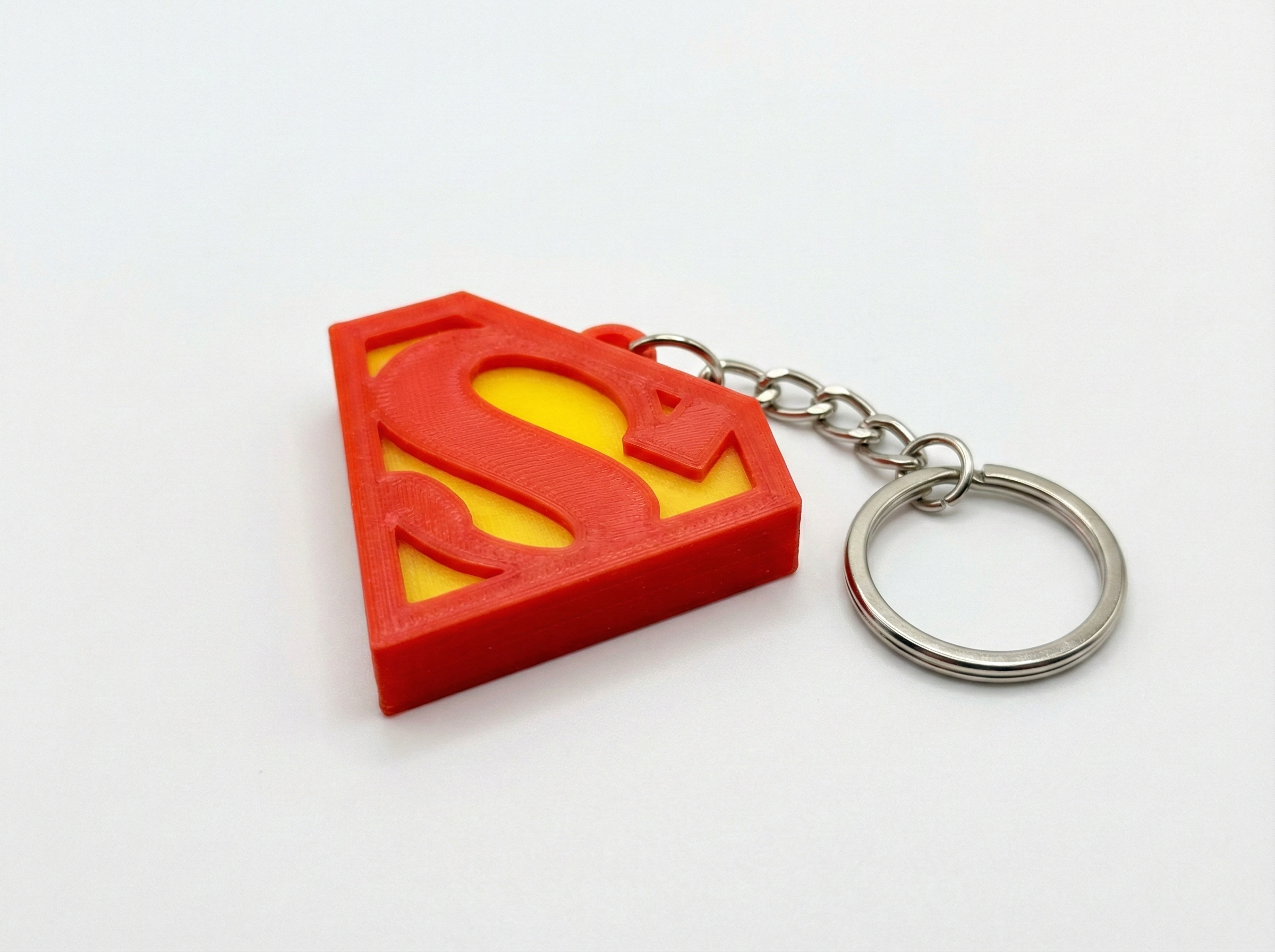 Portachiavi Superman Logo 3D - Gadget Eroe DC Comics Rosso e Giallo