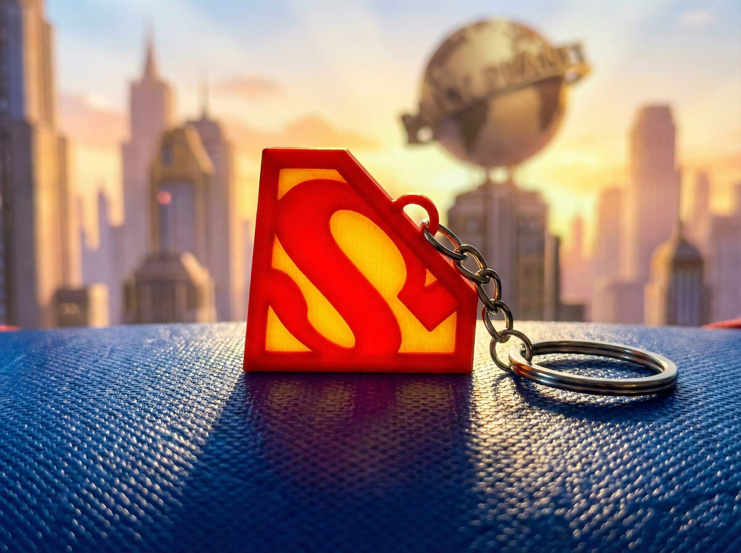 Portachiavi Superman Logo 3D - Gadget Eroe DC Comics Rosso e Giallo