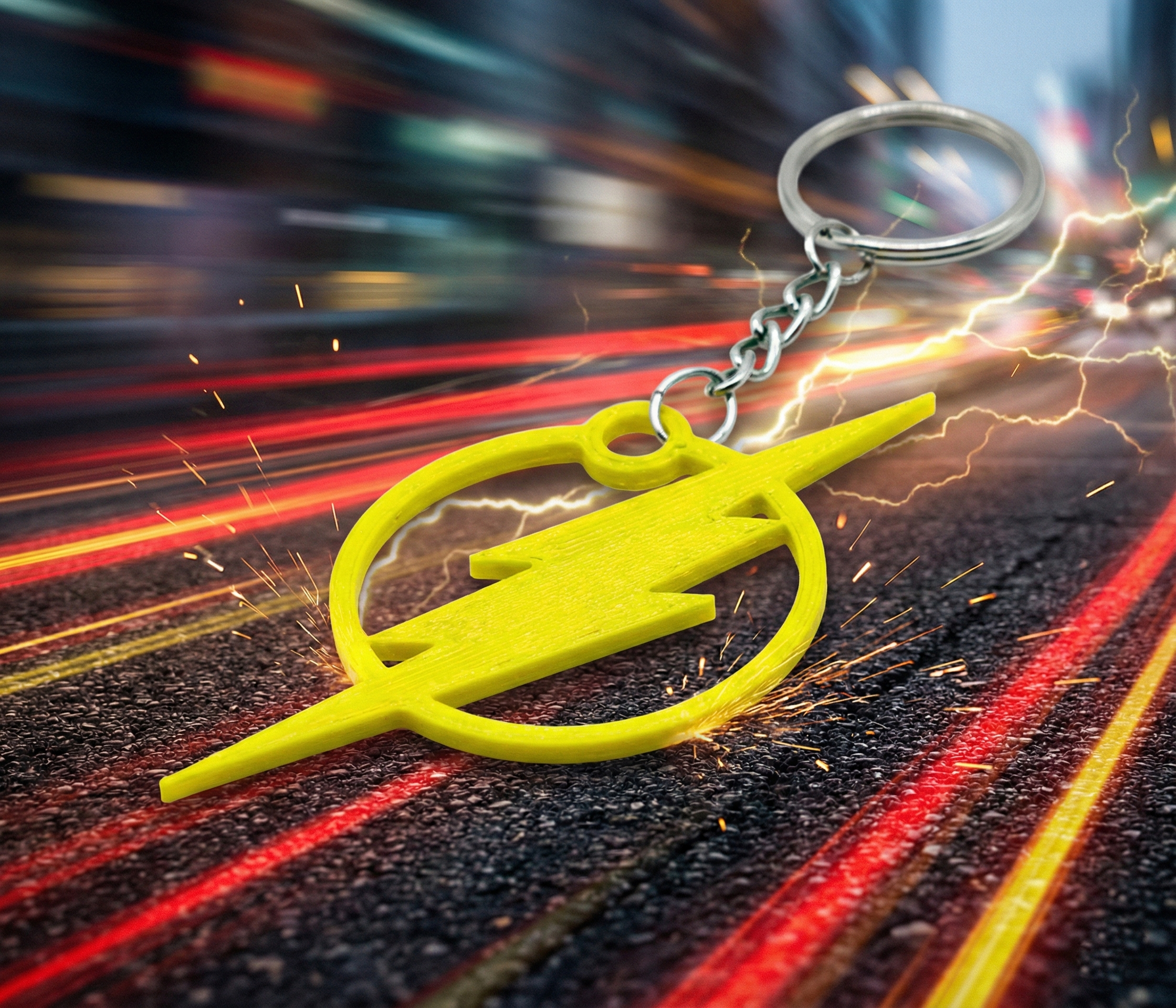 Portachiavi The Flash Logo 3D - Gadget Velocista Scarlatto Giallo Brillante